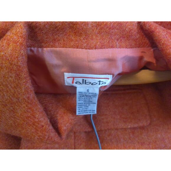 Vintage Talbots Rust Orange Wool Blazer Jacket Old Money Size 6 - Picture 3 of 6